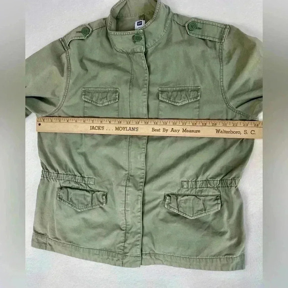 Gap Jacket Women XXL Barn Tour Lightweight Unlined Full Zip Snap army green - Picture 3 of 7